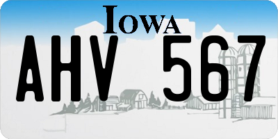 IA license plate AHV567