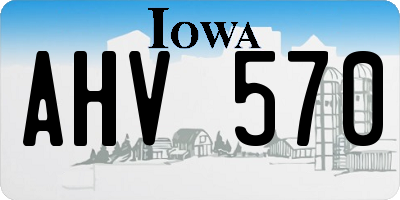 IA license plate AHV570
