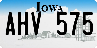 IA license plate AHV575