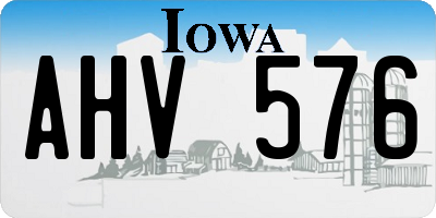 IA license plate AHV576