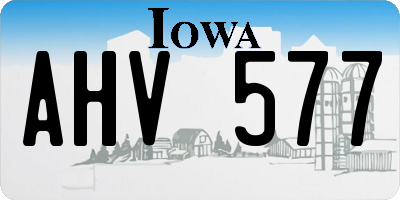 IA license plate AHV577