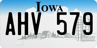IA license plate AHV579