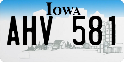 IA license plate AHV581