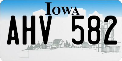 IA license plate AHV582