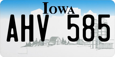 IA license plate AHV585