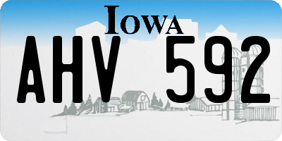 IA license plate AHV592
