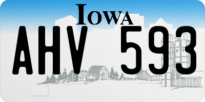 IA license plate AHV593