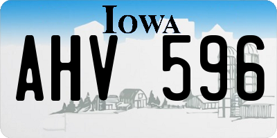 IA license plate AHV596
