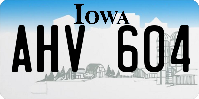 IA license plate AHV604