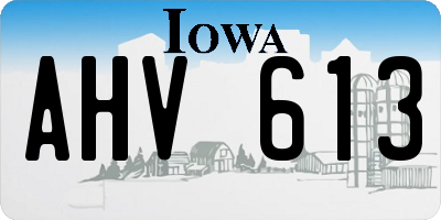 IA license plate AHV613