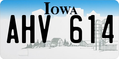 IA license plate AHV614
