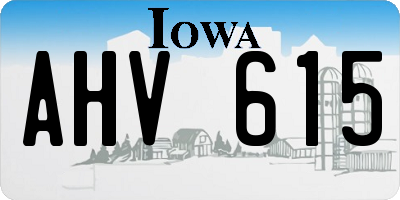 IA license plate AHV615