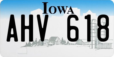 IA license plate AHV618