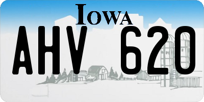 IA license plate AHV620