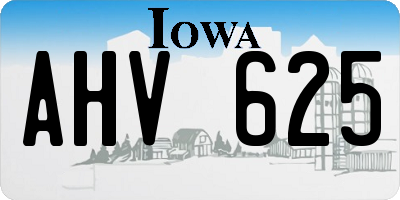 IA license plate AHV625