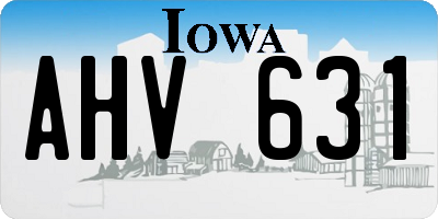 IA license plate AHV631