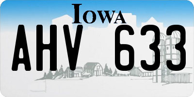 IA license plate AHV633