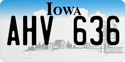 IA license plate AHV636