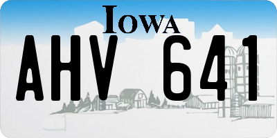 IA license plate AHV641