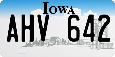 IA license plate AHV642