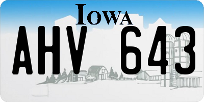 IA license plate AHV643