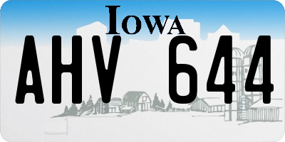 IA license plate AHV644