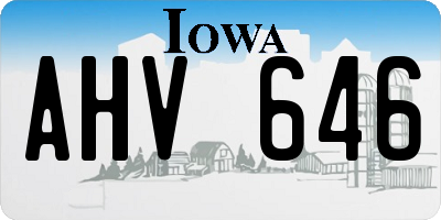 IA license plate AHV646