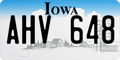 IA license plate AHV648