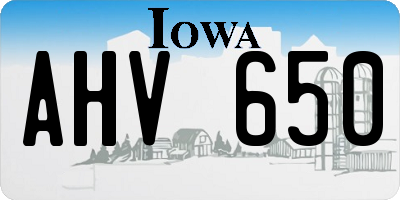 IA license plate AHV650