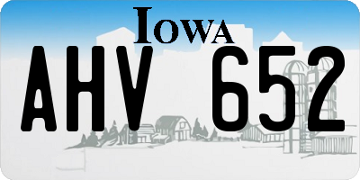 IA license plate AHV652