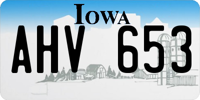 IA license plate AHV653