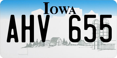 IA license plate AHV655