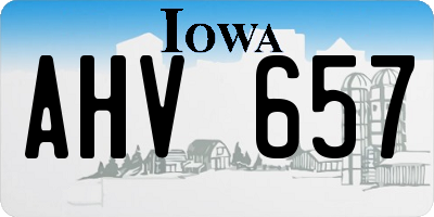 IA license plate AHV657