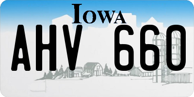 IA license plate AHV660