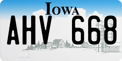 IA license plate AHV668