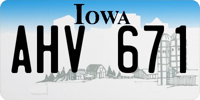 IA license plate AHV671