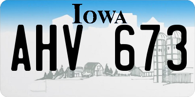 IA license plate AHV673
