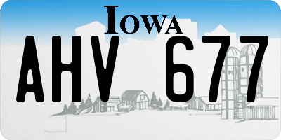 IA license plate AHV677