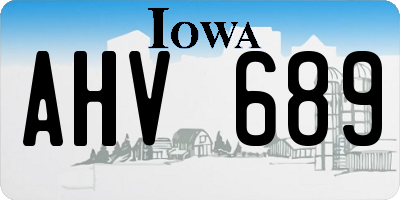 IA license plate AHV689