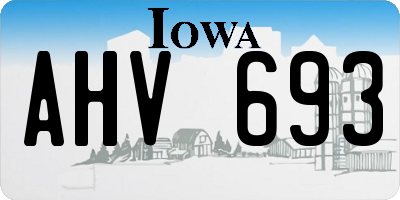 IA license plate AHV693