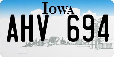 IA license plate AHV694