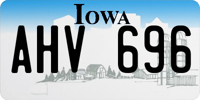 IA license plate AHV696