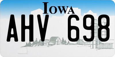 IA license plate AHV698