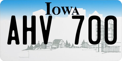 IA license plate AHV700