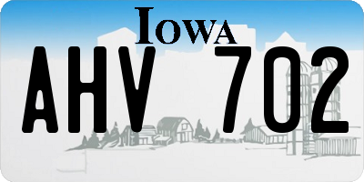 IA license plate AHV702