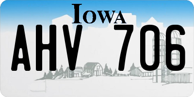 IA license plate AHV706