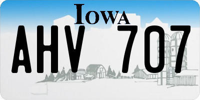 IA license plate AHV707