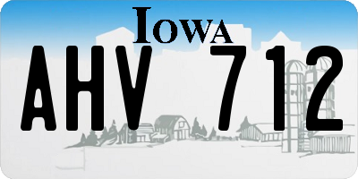 IA license plate AHV712