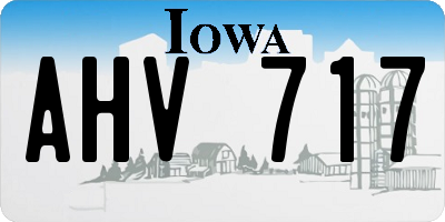 IA license plate AHV717