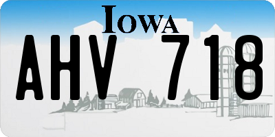 IA license plate AHV718